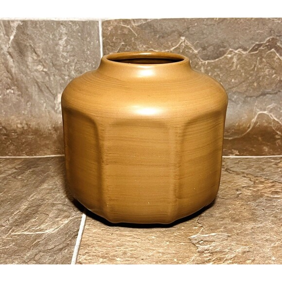 Hearth & Hand with Magnolia 6" Faceted Stoneware Decorative Ceramic Vase - Brown - Picture 5 of 6
